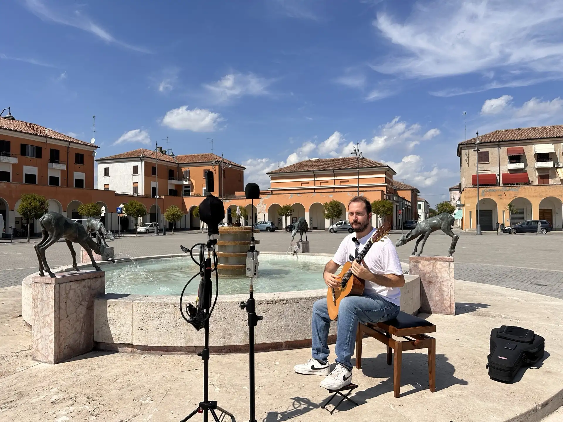 Recording an acoustic guitar outdoors with an Ambisonic microphone
